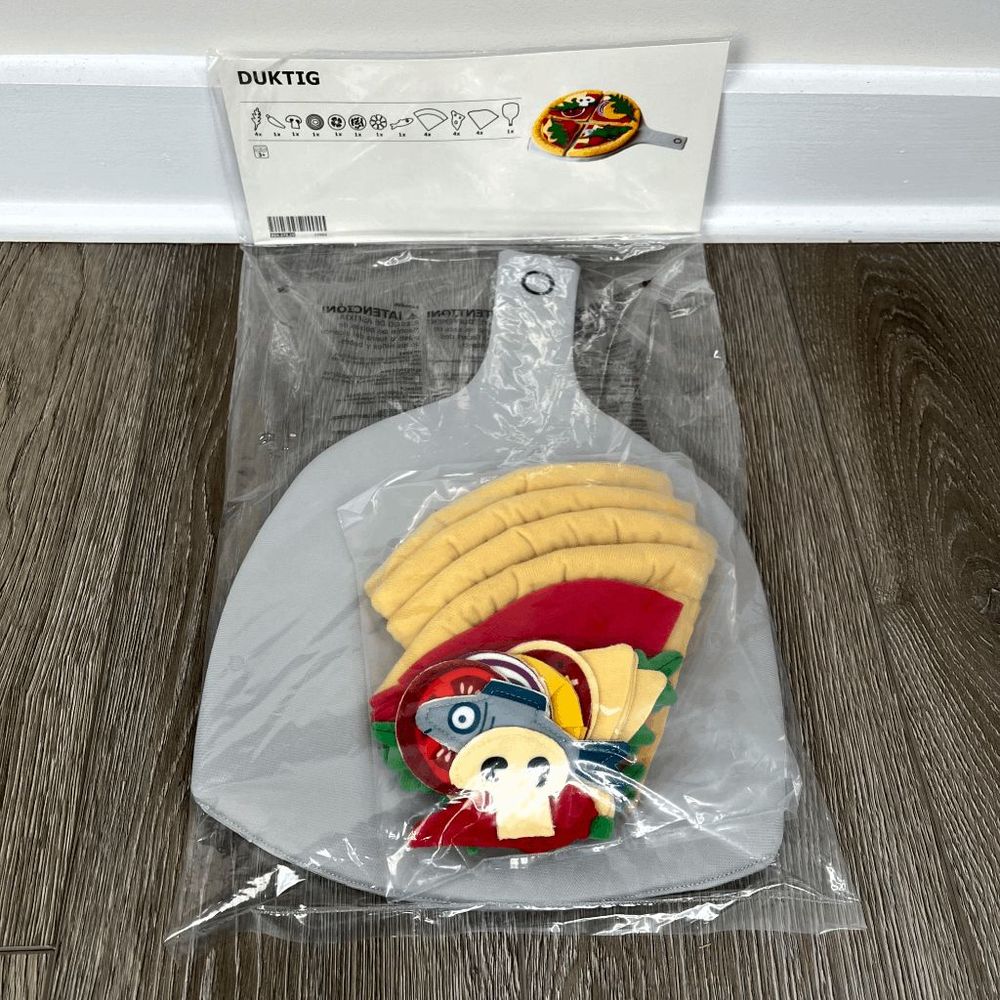 NEW Ikea Duktig Pizza Play Set 804.278.19 Felt Food Pretend Play Cooking Kitchen